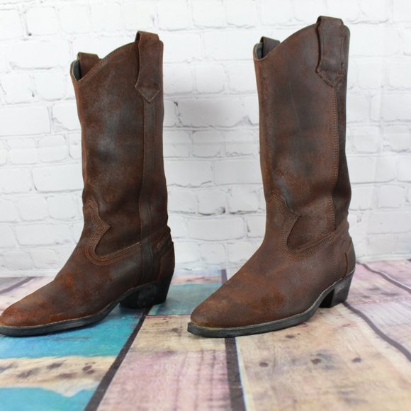 Dexter Leather Mid Calf Western Boots Size 7 - Picture 2 of 9